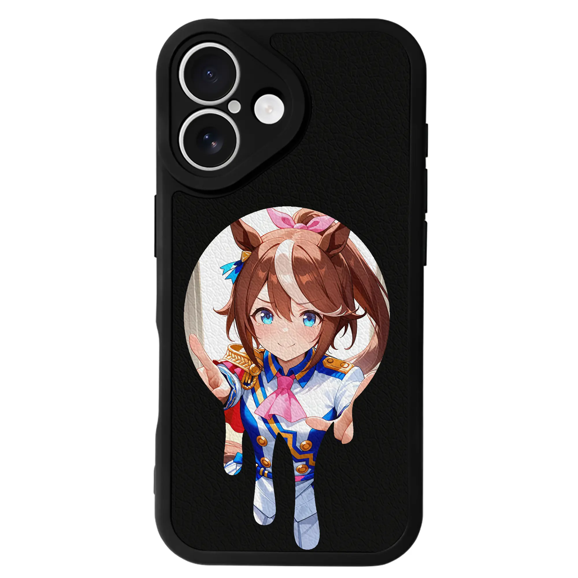 ウマ娘 プリティーダービー グッズ スペシャルウィーク - IPhone 16シリーズ対応 ・ シリコンスマホケース ・ レザー調 ・ 高精度フィット ・ 耐衝撃 ・ ワイヤレス充電対応 ・ 精密カット